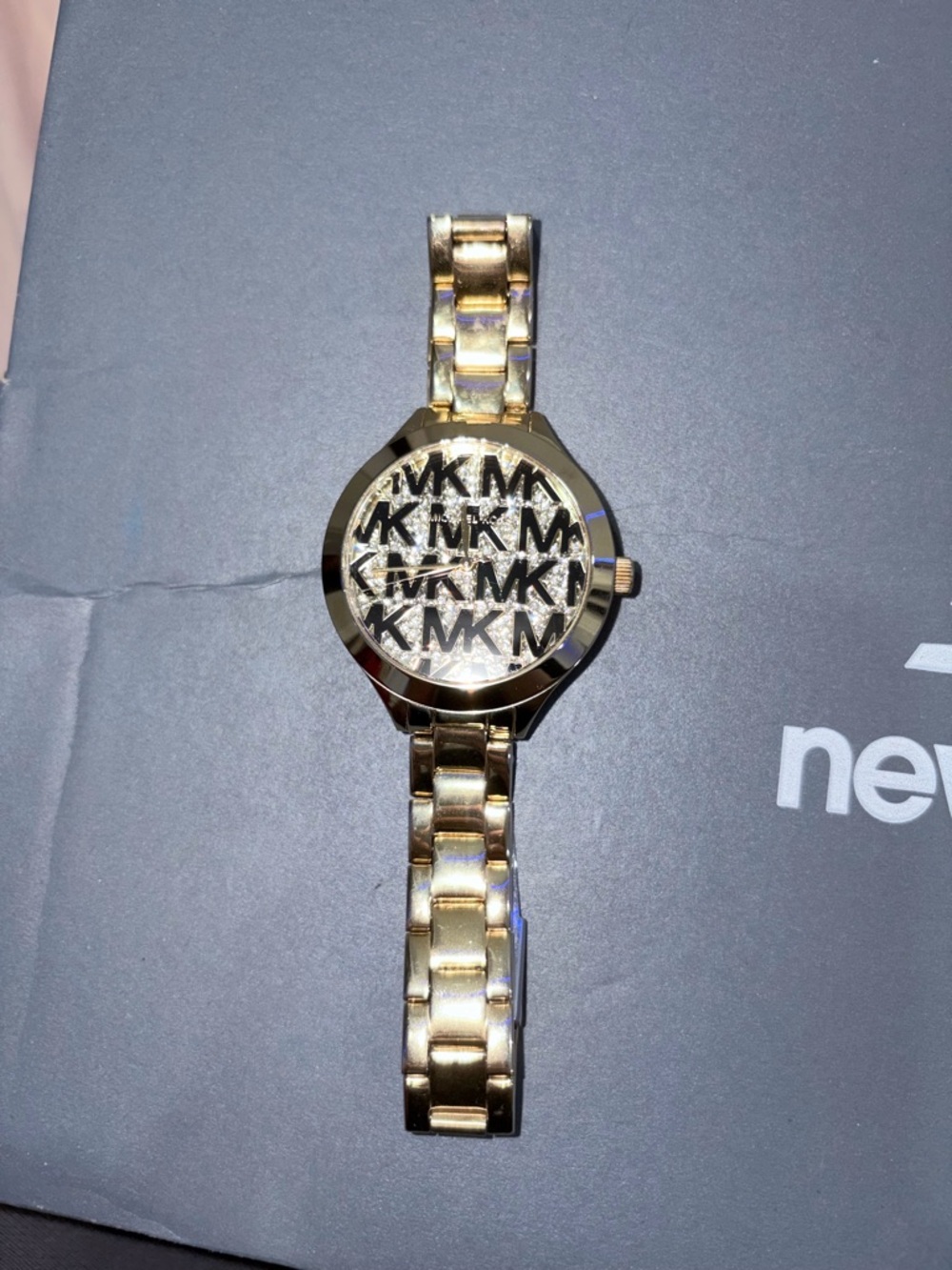 Michael Kors Gold Tone Logo Dial Bracelet Watch